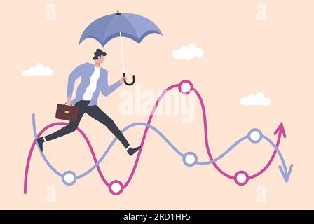 Gestione del rischio, vettore del concetto di investimento. Strategia aziendale, valutazione. Valutazione dei rischi. Illustrazione Vettoriale