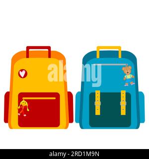 Due sacchetti isolati su sfondo bianco Illustrazione Vettoriale