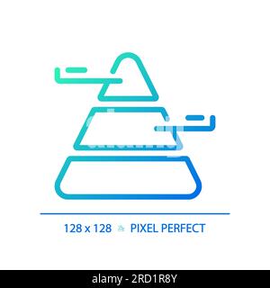 Icona vettore lineare gradiente grafico piramidale Illustrazione Vettoriale