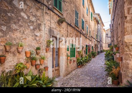 Geografia / viaggi, Spagna, Maiorca, Valldemossa, vicolo della città vecchia di Valldemossa, Maiorca, ULTERIORI-DIRITTI-CLEARANCE-INFO-NOT-AVAILABLE Foto Stock