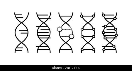 Icone DNA per impostare l'illustrazione del vettore Illustrazione Vettoriale