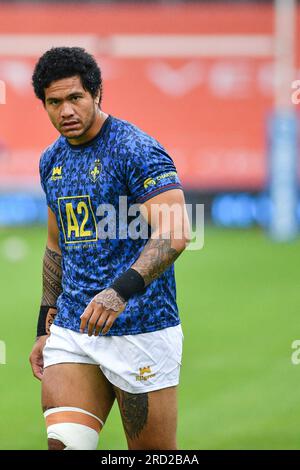 Huddersfield, Inghilterra - 14 luglio 2023 - Renouf Atoni della Wakefield Trinity. Betfred Super League , Huddersfield Giants vs Wakefield Trinity at John Smith's Stadium, Huddersfield, UK Foto Stock