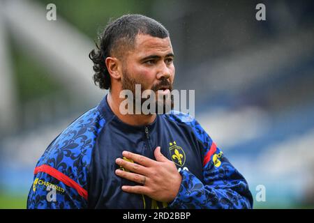 Huddersfield, Inghilterra - 14 luglio 2023 - David Fifita della Wakefield Trinity. Betfred Super League , Huddersfield Giants vs Wakefield Trinity at John Smith's Stadium, Huddersfield, UK Foto Stock