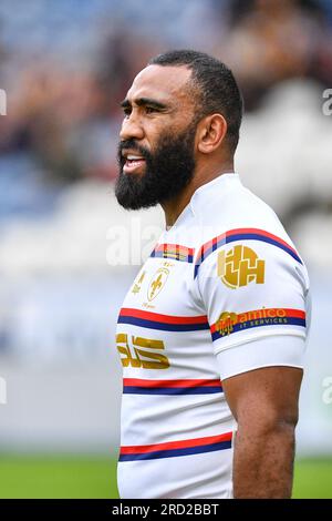 Huddersfield, Inghilterra - 14 luglio 2023 - Samisoni Langi di Wakefield Trinity. Betfred Super League , Huddersfield Giants vs Wakefield Trinity at John Smith's Stadium, Huddersfield, UK Foto Stock