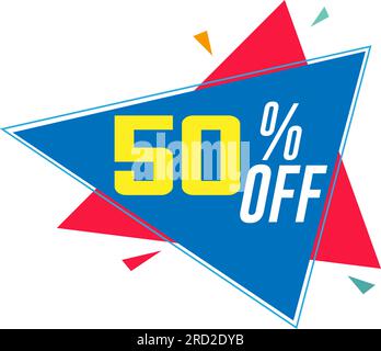 Banner sconto del 50% sugli sconti. Prezzo dell'offerta scontata. Sconto del 50% Illustrazione Vettoriale