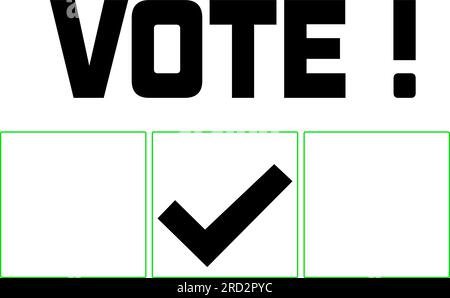 Andate a votare. Votazioni elezioni concettuali. Simboli modello di disegno vettoriale. Illustrazione Vettoriale