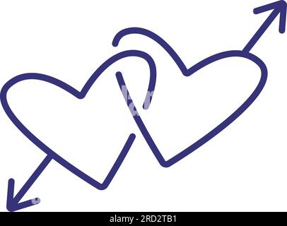 Icona della linea del simbolo dell'amore gay Illustrazione Vettoriale