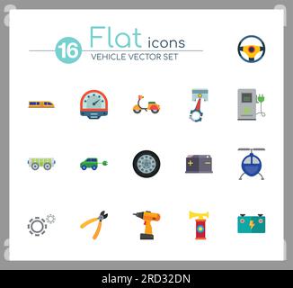 Icone del veicolo impostate Illustrazione Vettoriale