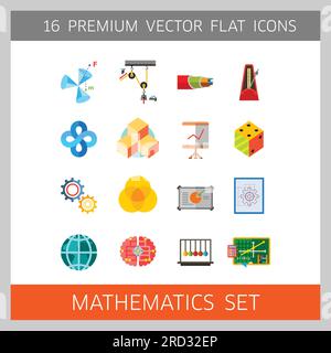 Set di icone matematiche Illustrazione Vettoriale