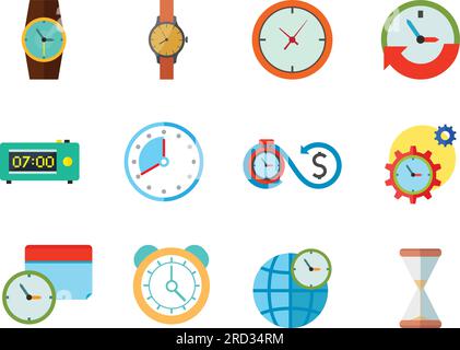 Icona ora impostata Illustrazione Vettoriale