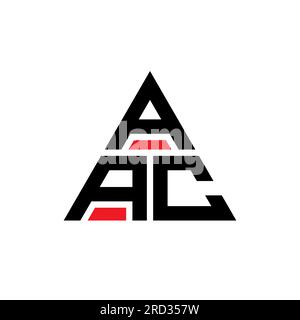 Logo AAC triangolare a lettere con forma triangolare. Monogramma di design con logo triangolare AAC. Modello di logo vettoriale a triangolo AAC di colore rosso. AAC triangul Illustrazione Vettoriale