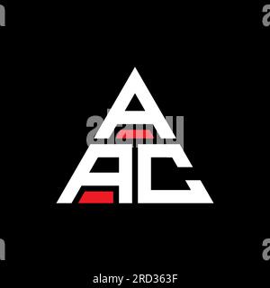 Logo AAC triangolare a lettere con forma triangolare. Monogramma di design con logo triangolare AAC. Modello di logo vettoriale a triangolo AAC di colore rosso. AAC triangul Illustrazione Vettoriale