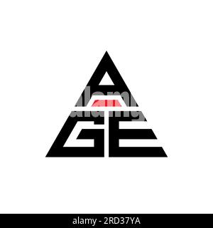 Logo a lettere triangolari con forma triangolare. Monogramma del logo del triangolo DELL'ETÀ. Modello logo vettoriale triangolo ETÀ con colore rosso. ETÀ triangul Illustrazione Vettoriale