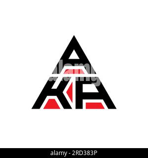 Logo a forma di lettera triangolare con forma triangolare. Monogramma con logo triangolare. Modello con logo vettoriale a triangolo di colore rosso. ALIAS triangul Illustrazione Vettoriale