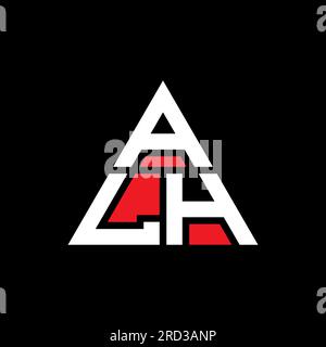 Logo ALH triangolare a lettere con forma triangolare. Monogramma di design con logo triangolare ALH. Modello logo vettoriale triangolare ALH di colore rosso. ALH triangul Illustrazione Vettoriale