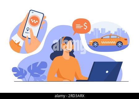 Procedura di ordinazione in linea del CAB Illustrazione Vettoriale