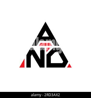 Logo ANO triangle Letter con forma a triangolo. Monogramma del logo ANO Triangle. Modello di logo vettoriale a triangolo ANO di colore rosso. ANO triangul Illustrazione Vettoriale