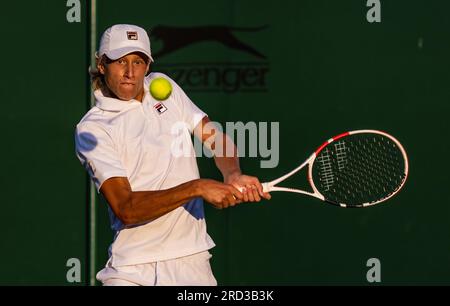 File foto datato 08-07-2021 di Leo Borg, che ha ottenuto la sua prima vittoria ATP Tour al Nordea Open di Bastad, Svezia. Data di emissione: Martedì 18 luglio 2023. Foto Stock