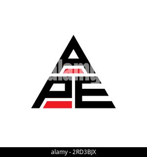 Logo APE triangolare a lettera con forma triangolare. Monogramma con logo APE Triangle. Modello logo vettoriale triangolare APE di colore rosso. APE triangul Illustrazione Vettoriale