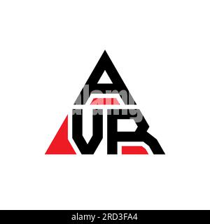 Logo a lettere triangolari AVR con forma triangolare. Monogramma di design con logo triangolare AVR. Modello di logo vettoriale triangolare AVR di colore rosso. Avr triangul Illustrazione Vettoriale