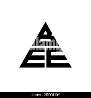 Logo a forma di lettera triangolare con forma a triangolo. Monogramma del logo BEE Triangle. Modello con logo vettoriale A triangolo con logo di colore rosso. BEE triangul Illustrazione Vettoriale