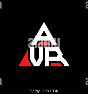 Logo a lettere triangolari AVR con forma triangolare. Monogramma di design con logo triangolare AVR. Modello di logo vettoriale triangolare AVR di colore rosso. Avr triangul Illustrazione Vettoriale