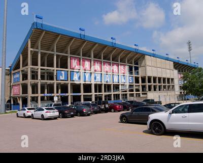 Lawrence, Kansas - 17 luglio 2023: University of Kansas - David Booth Kansas Memorial Stadium Foto Stock