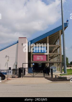 Lawrence, Kansas - 17 luglio 2023: University of Kansas - David Booth Kansas Memorial Stadium Foto Stock