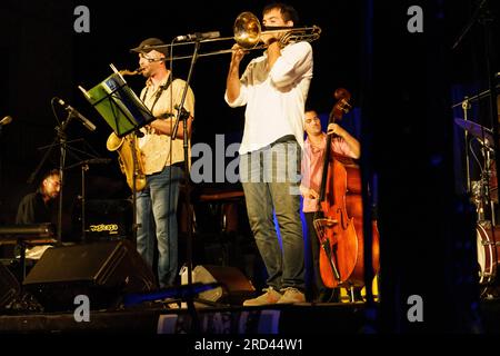 Concerto jazz di Miquel Àngel Rigo, Un Jazz De Mar. Porto Colom, Mallorca, spagna Foto Stock