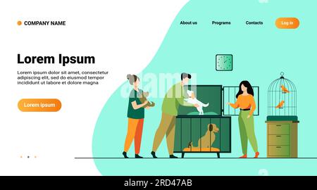 Negozio di animali domestici o concetto di rifugio animale Illustrazione Vettoriale