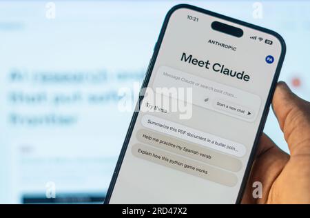 Claude 2 ai di Anthropic un assistente cordiale, veloce, capace e veramente conversazionale Foto Stock