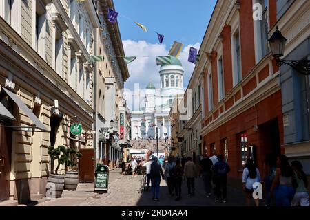 Cattedrale di Helsinki (Tuomiokirkko) progettata da Carl Ludvig Engel in Piazza del Senato nel centro di Helsinki, Finlandia Foto Stock