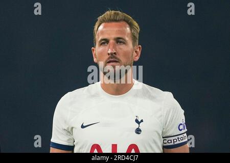 Perth, Australia. 18 luglio 2023. Australia, Perth, 18 luglio 2023: Ritratto (colpo di testa/primo piano) di Harry Kane (10 Tottenham) durante la partita di calcio amichevole internazionale tra il Tottenham Hotspur e il West Ham United all'Optus Stadium di Perth, Australia. (Daniela Porcelli/SPP) credito: SPP Sport Press Photo. /Alamy Live News Foto Stock