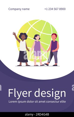 Bambini multietnici che tengono le mani Illustrazione Vettoriale