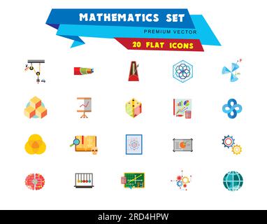 Set di icone matematiche Illustrazione Vettoriale