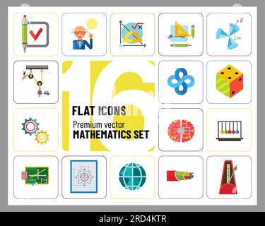 Set di icone matematiche Illustrazione Vettoriale