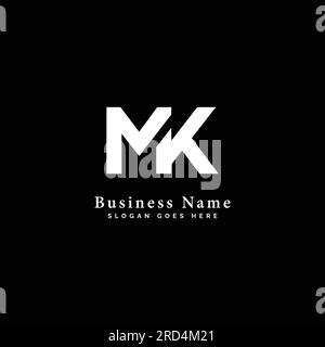 M, K, MK Letter Logo Design Vector Template. Illustrazione del logo MK dell'alfabeto astratto Illustrazione Vettoriale