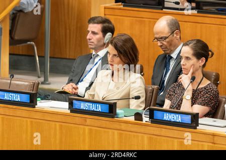 Il ministro federale austriaco per l'Unione europea Karoline Edtstadler partecipa a GA, USA. , . (Foto di Lev Radin/Sipa USA) credito: SIPA USA/Alamy Live News Foto Stock