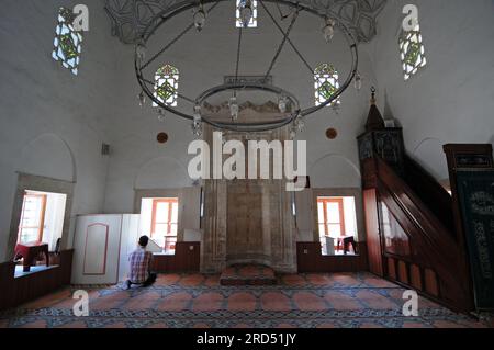 La moschea Hacerzade Ibrahim Bey fu costruita nel 1406 a Malkara, in Turchia. Foto Stock