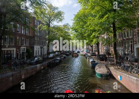 Barche in Amsterdam Foto Stock