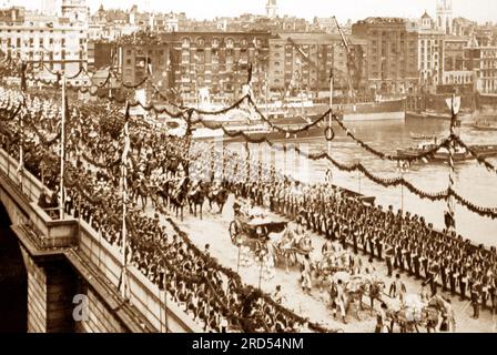 The Queen's Carriage, Queen Victoria's Diamond Jubilee, Londra, 1897 Foto Stock