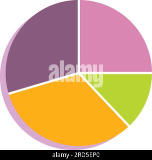 Icona Vector del grafico aziendale a colori isolati Illustrazione Vettoriale