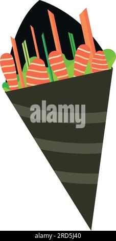 Icona Vector dello schizzo di cibo orientale isolato Illustrazione Vettoriale