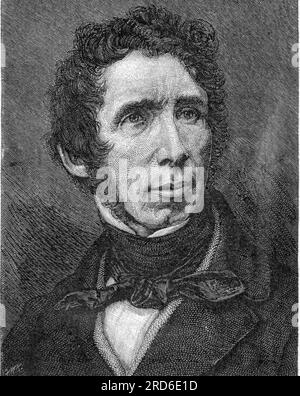 Woehler, Friedrich, 31.7.1800 - 23.9,1882, chimico tedesco, incisione su legno di Moritz Klinkicht, IL COPYRIGHT DELL'ARTISTA NON DEVE ESSERE CANCELLATO Foto Stock