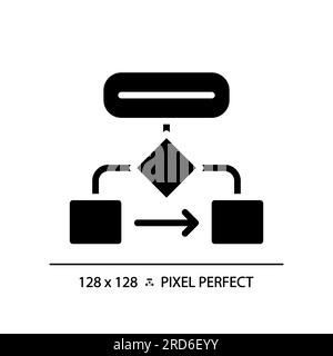 Icona glifo nero del diagramma di flusso Illustrazione Vettoriale