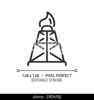 Icona lineare carro di perforazione Illustrazione Vettoriale