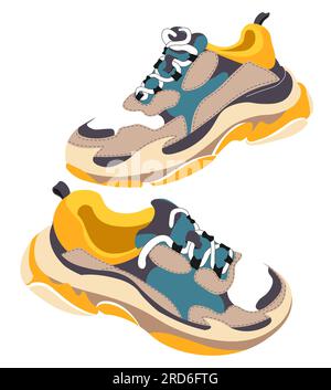 Sneakers alla moda per l'allenamento vettoriale Illustrazione Vettoriale