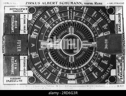 circus, Circus Albert Schumann, sede dell'edificio Karlstrasse, Berlino, circa 1910, ULTERIORI-DIRITTI-CLEARANCE-INFO-NOT-AVAILABLE Foto Stock