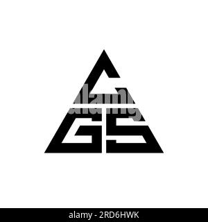 Logo a lettere triangolari CGS con forma a triangolo. Monogramma di design con logo triangolare CGS. Modello con logo vettoriale triangolare CGS di colore rosso. CGS triangul Illustrazione Vettoriale