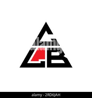 Logo CLB triangolare a lettere con forma triangolare. Monogramma di design con logo triangolare CLB. Modello logo vettoriale triangolare CLB di colore rosso. CLB triangul Illustrazione Vettoriale